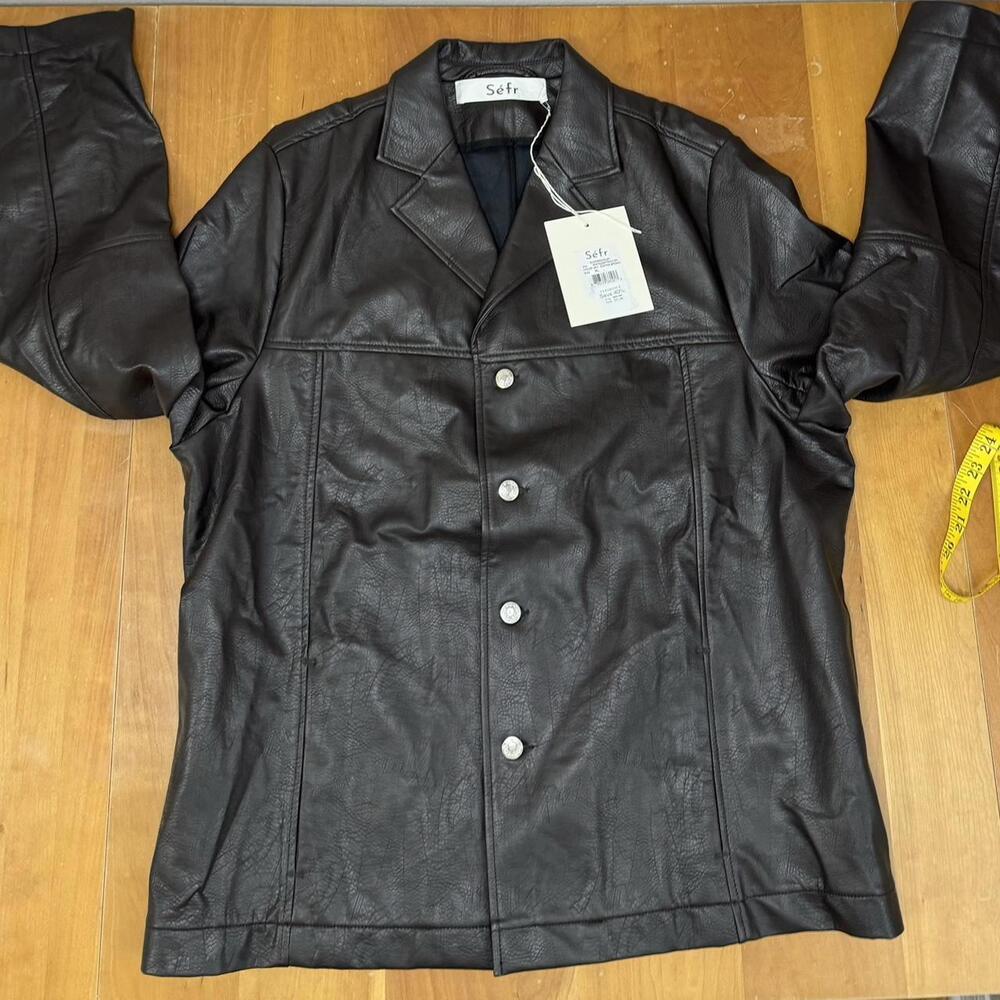 SOLD - Sefr Brown Faux Leather Jacket Men's XL - NWT